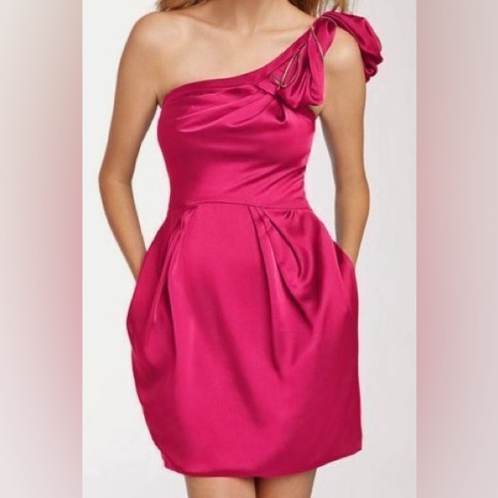 BCBGMaxAzria Fuchsia Strapless Dress $298